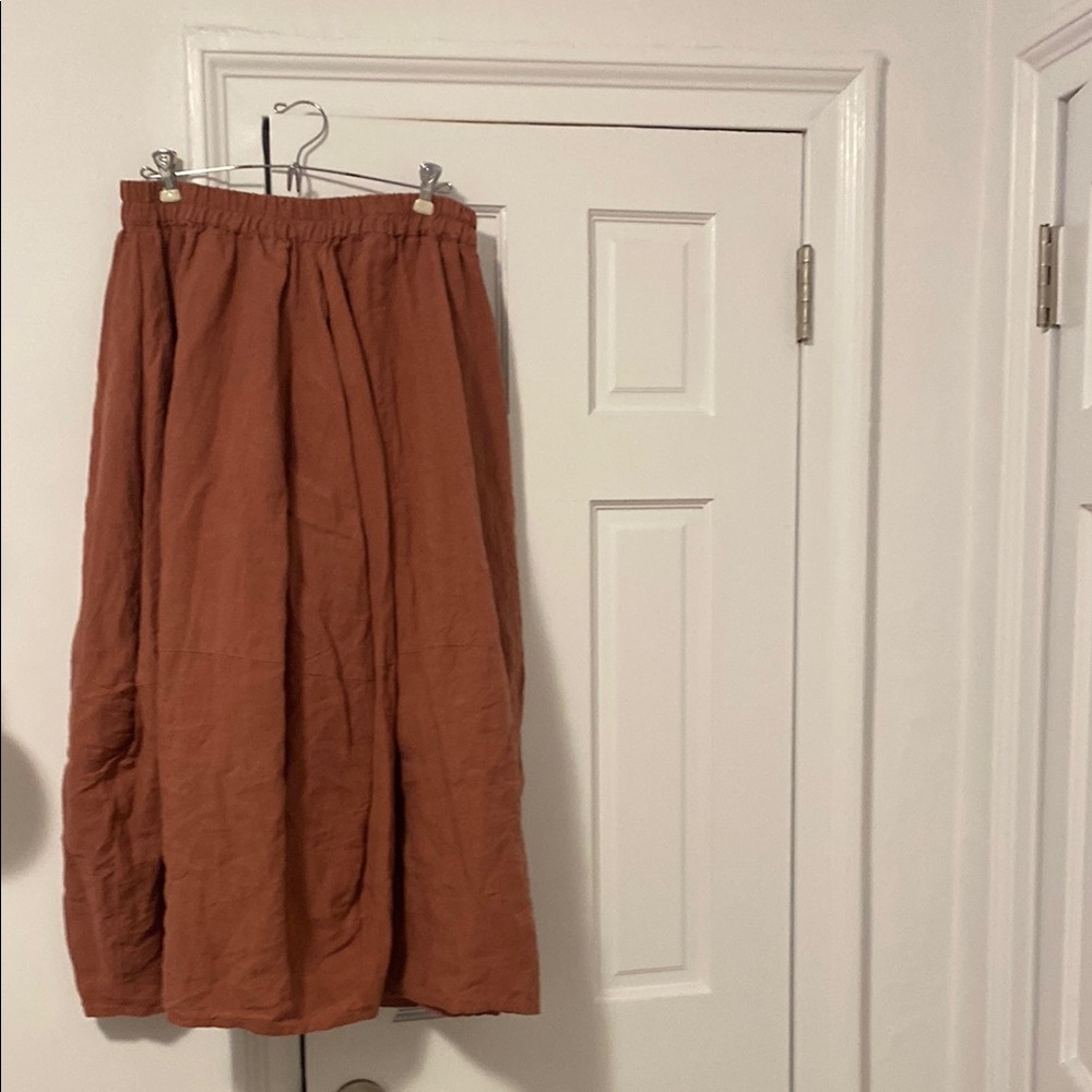 Artemesia Terracotta Linen Women's Skirt